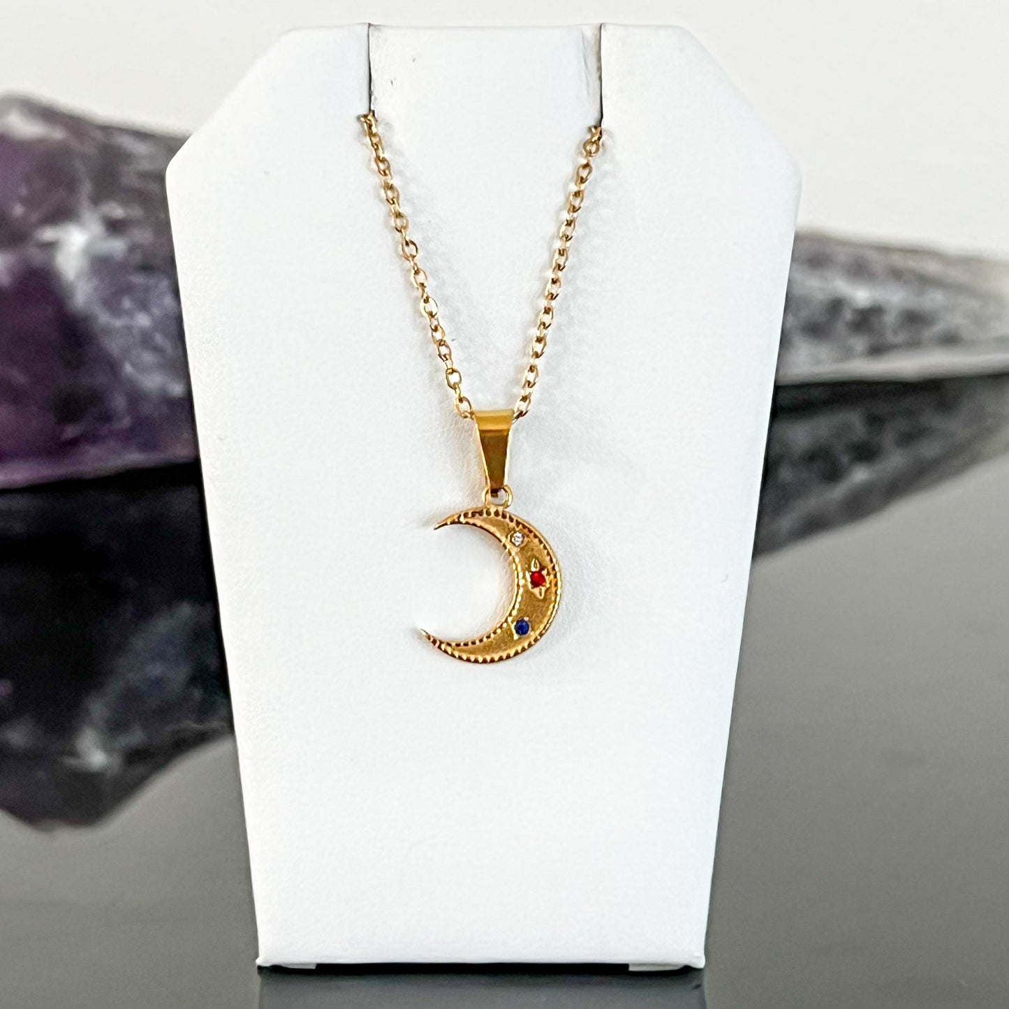 Moon Stainless Steel Necklace (Gold)