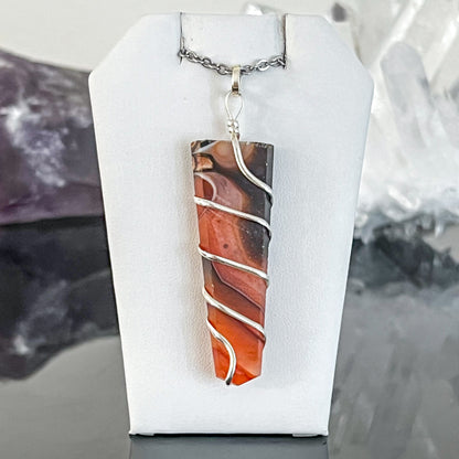 Carnelian Flat Coil Necklace