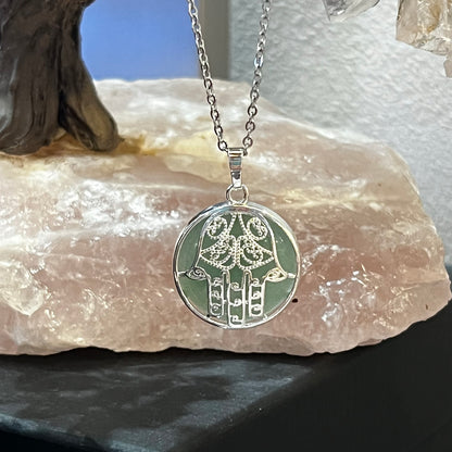 Aventurine Hamsa Necklace