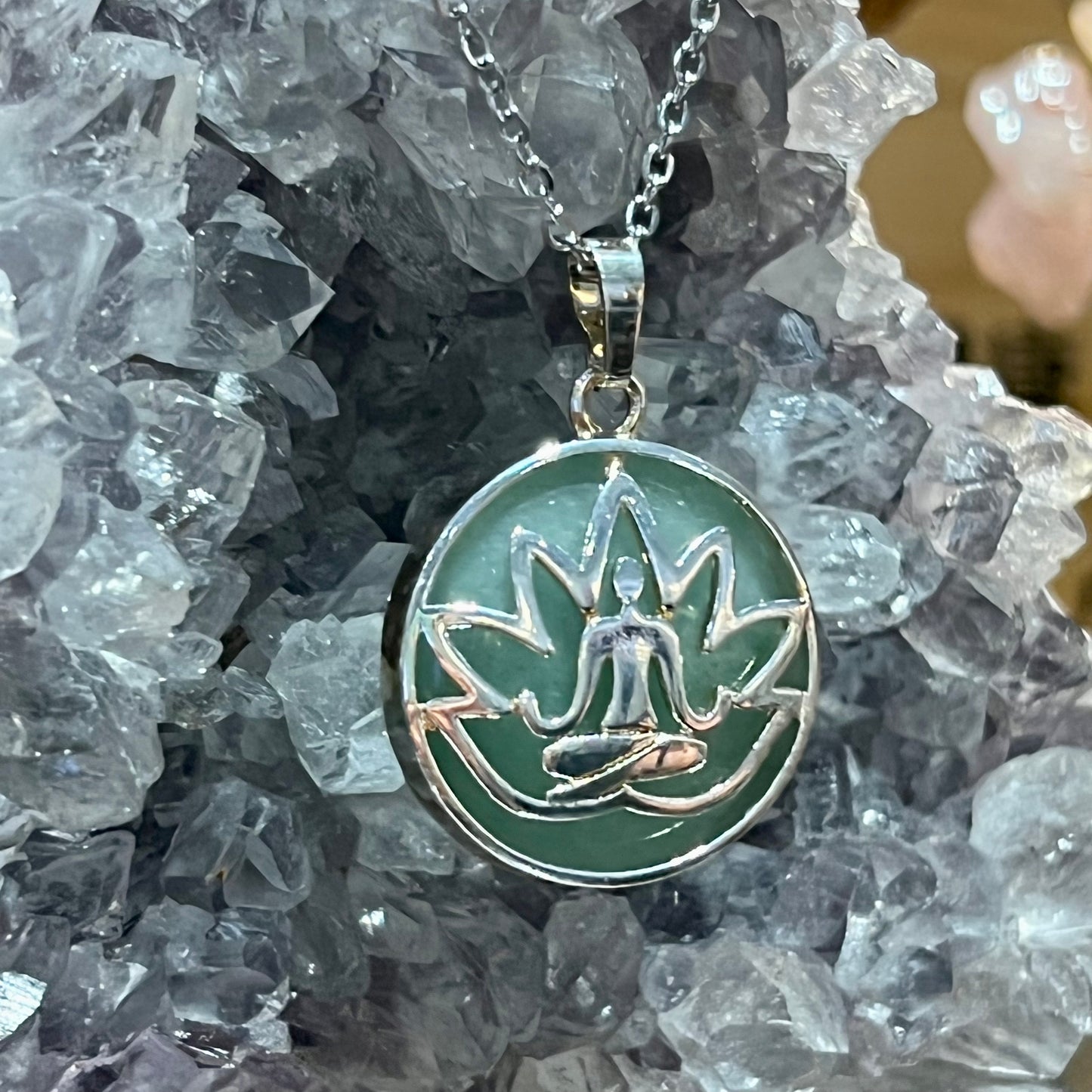 Aventurine Lotus Necklace