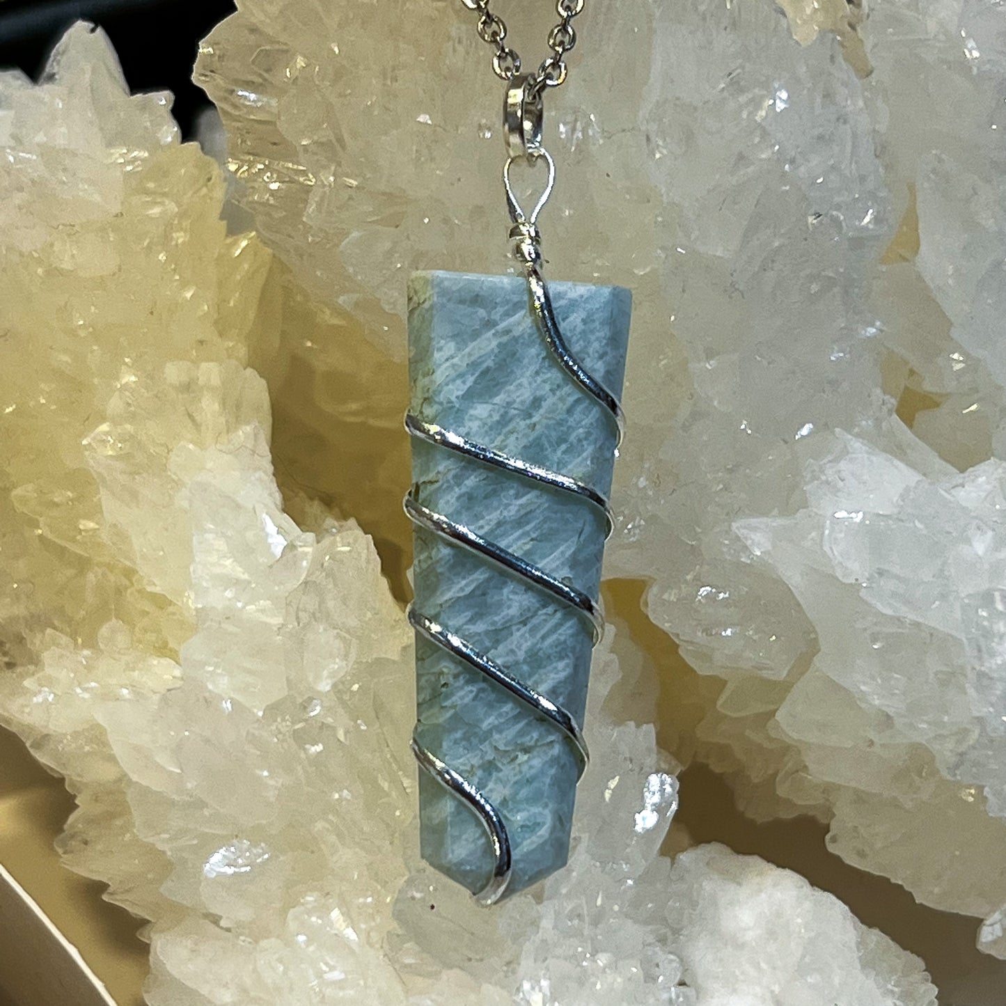 Amazonite Wire Necklace