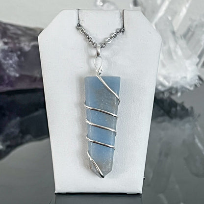 Angelite Flat Coil Necklace