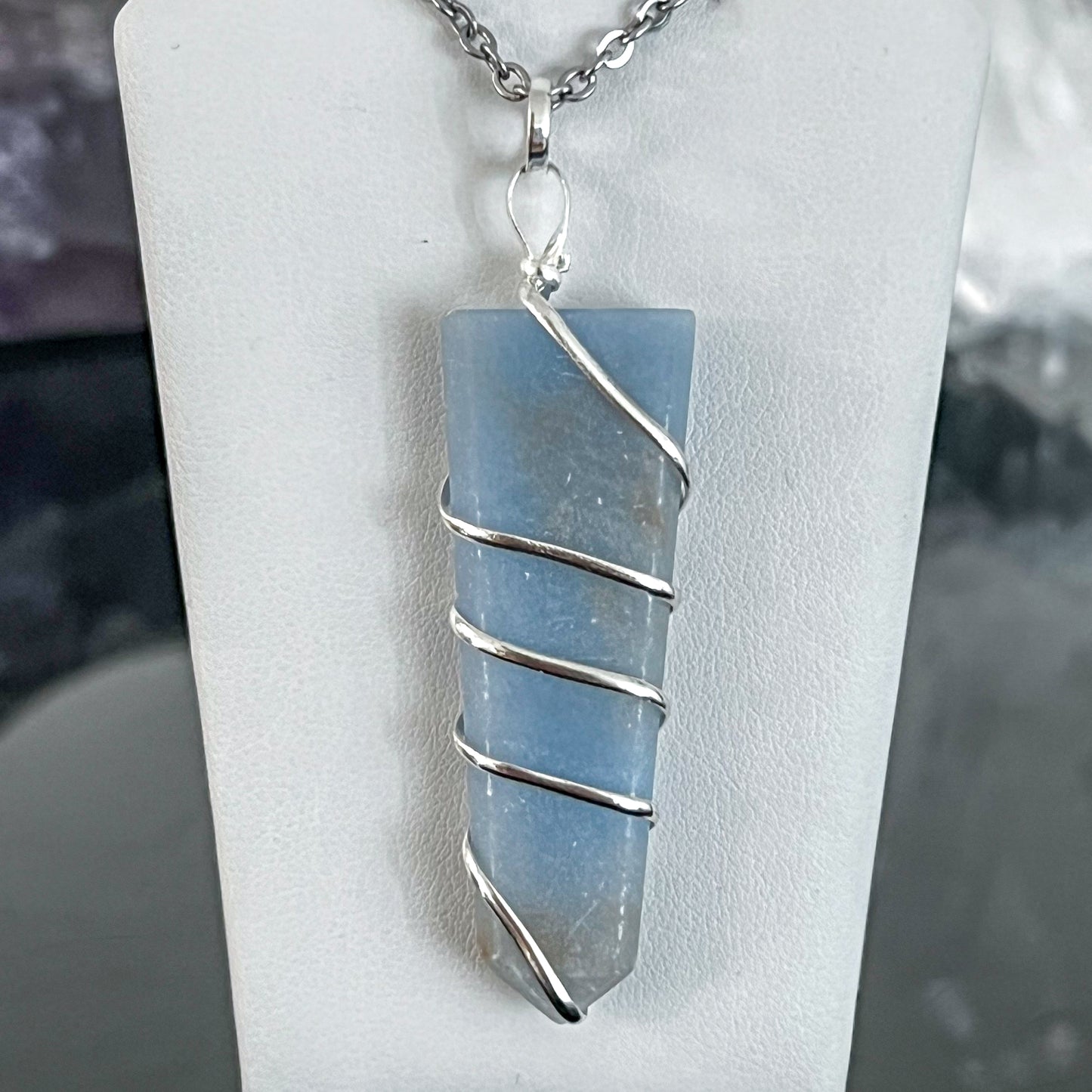 Angelite Flat Coil Necklace