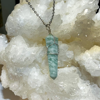 Amazonite Wire Wrap Necklace