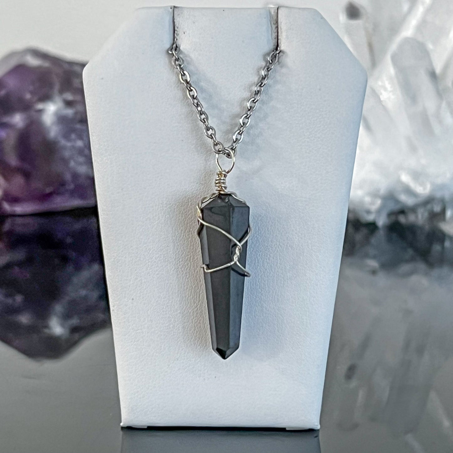 Shungite Wire Wrap Necklace