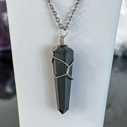 Shungite Wire Wrap Necklace