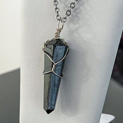 Shungite Wire Wrap Necklace