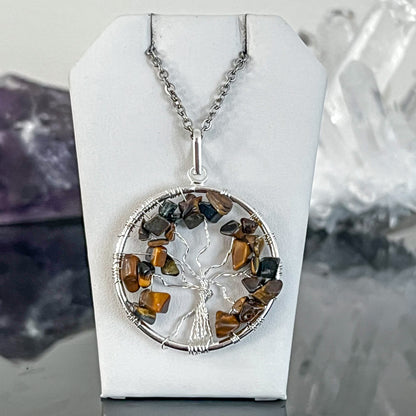 Tiger Eye Tree of Life Necklace