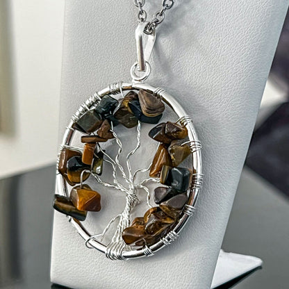 Tiger Eye Tree of Life Necklace