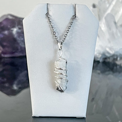 Moonstone Spiral Necklace (Small)