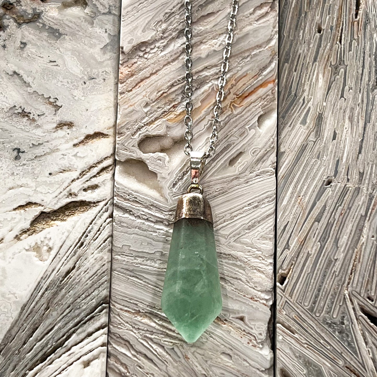 Green Fluorite Matte Finish Necklace