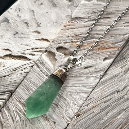 Green Fluorite Matte Finish Necklace