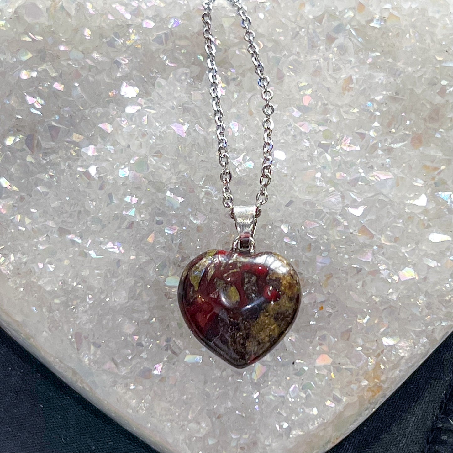 Dragons Blood Jasper Heart Necklace