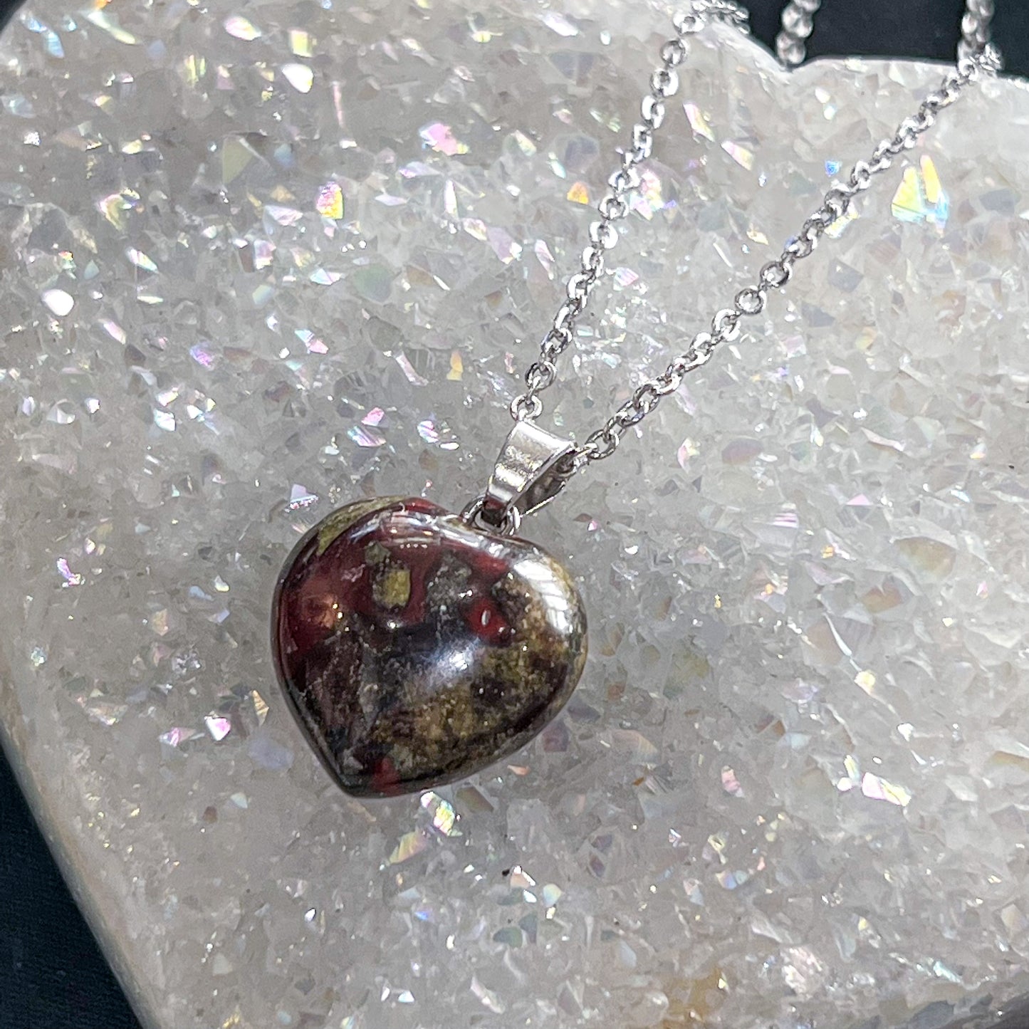 Dragons Blood Jasper Heart Necklace