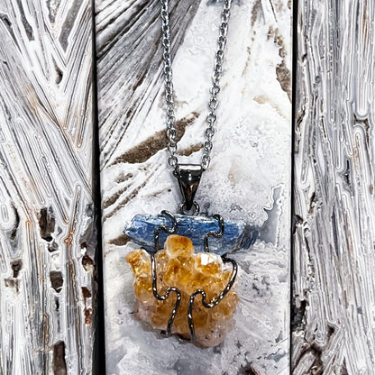 Citrine & Blue Kyanite Necklace