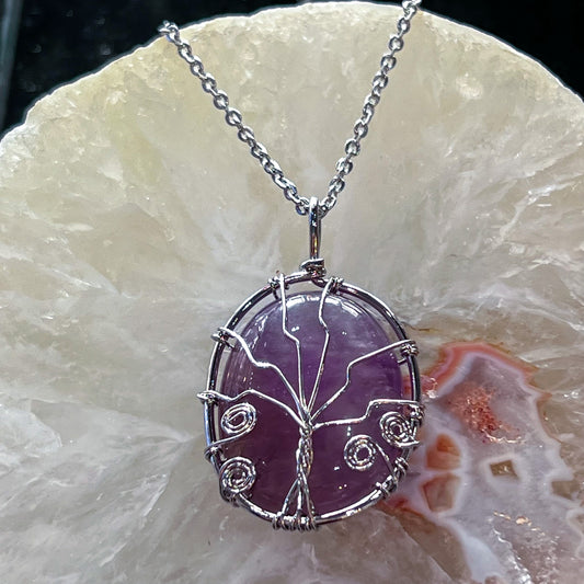 Amethyst Tree of Life Wrap Necklace