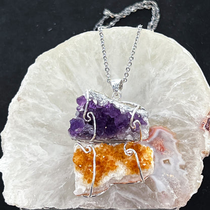 Amethyst & Citrine Necklace (Style 2)