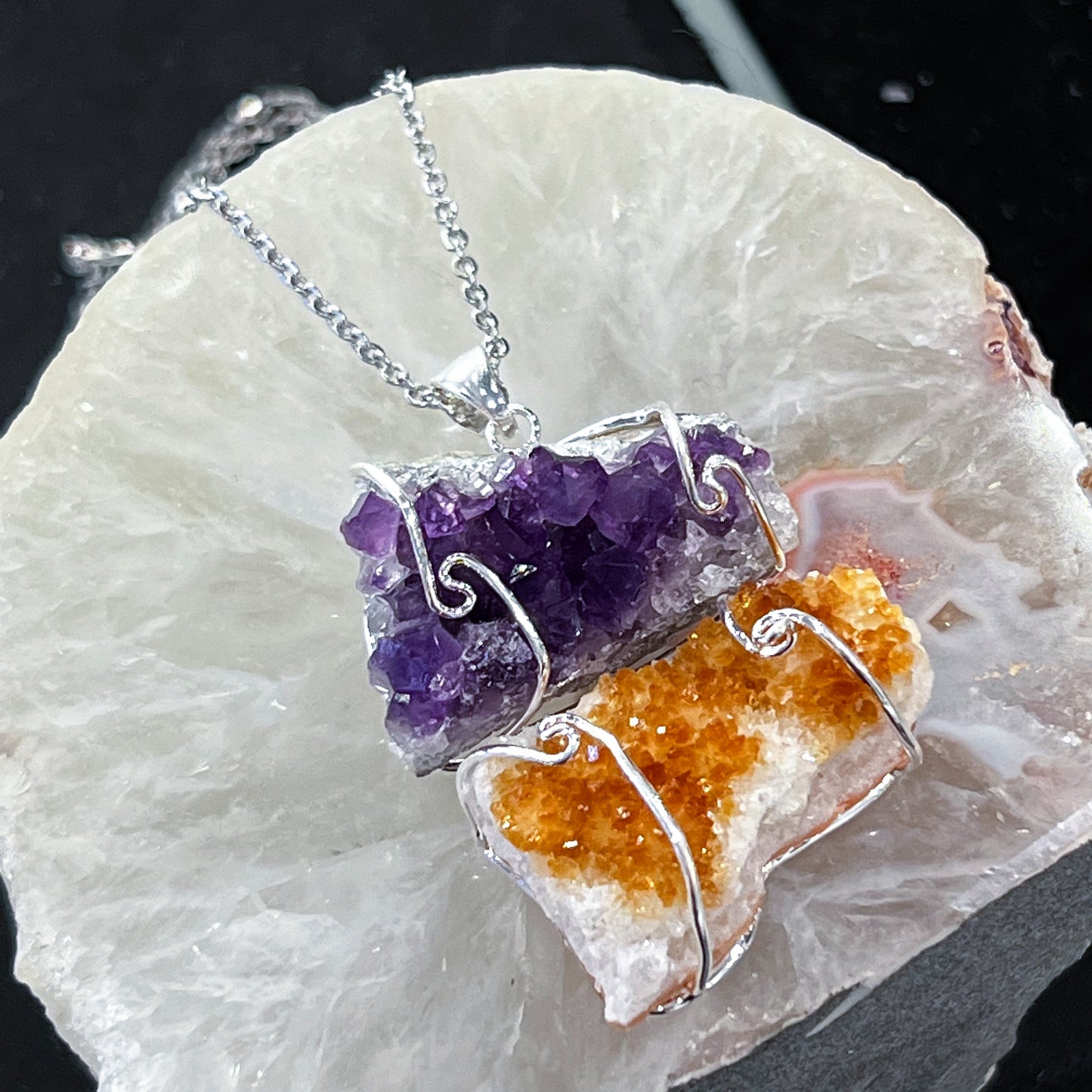 Amethyst & Citrine Necklace (Style 2)