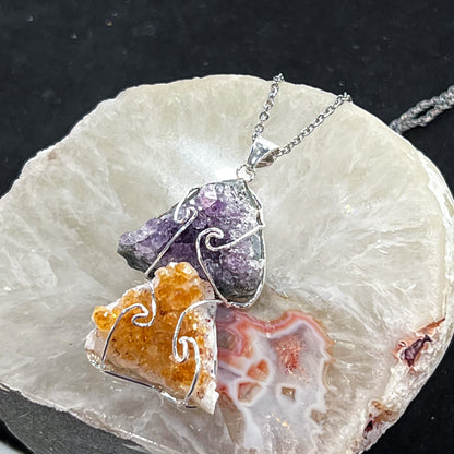 Amethyst & Citrine Necklace (Style 1)