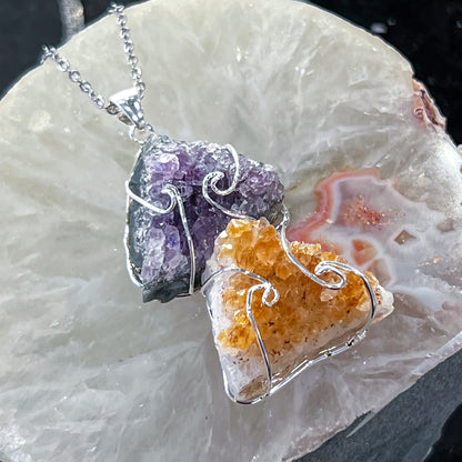 Amethyst & Citrine Necklace (Style 1)