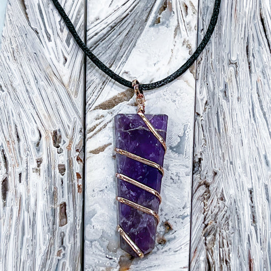 Amethyst Copper Plated Wrap Necklace