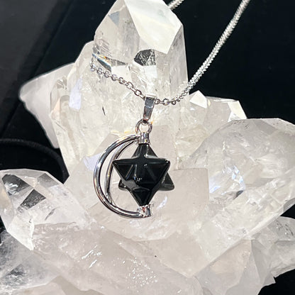 Obsidian Merkaba Necklace