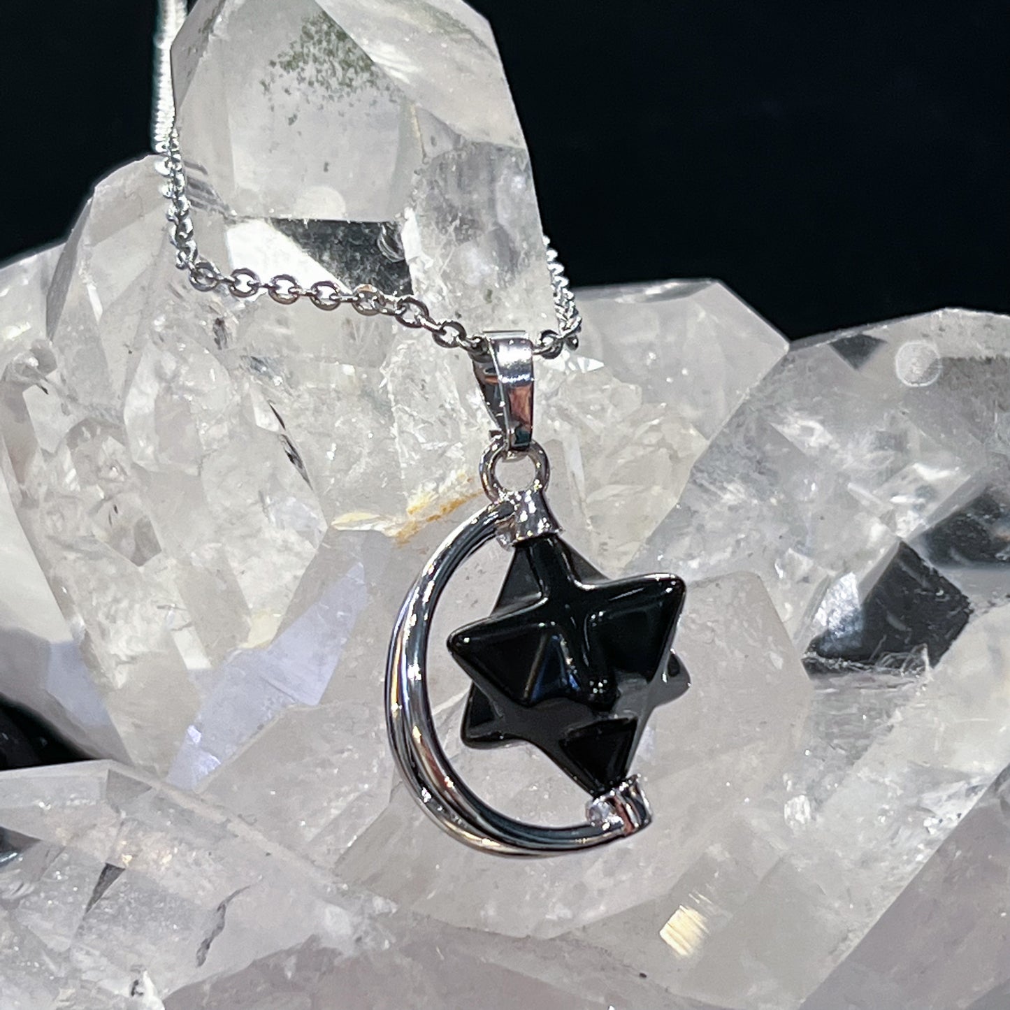 Obsidian Merkaba Necklace