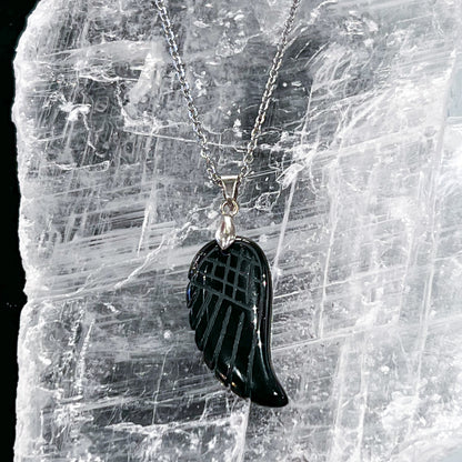 Obsidian Wing Necklace