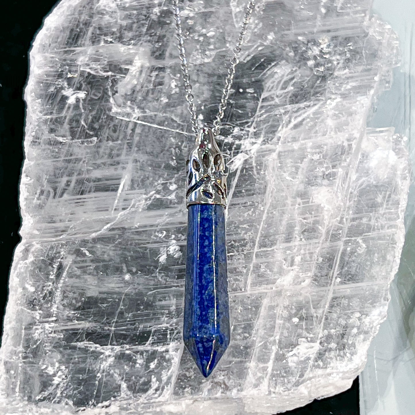 Lapis Long Point Necklace