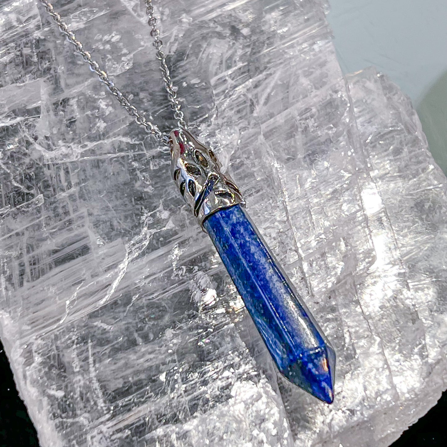 Lapis Long Point Necklace