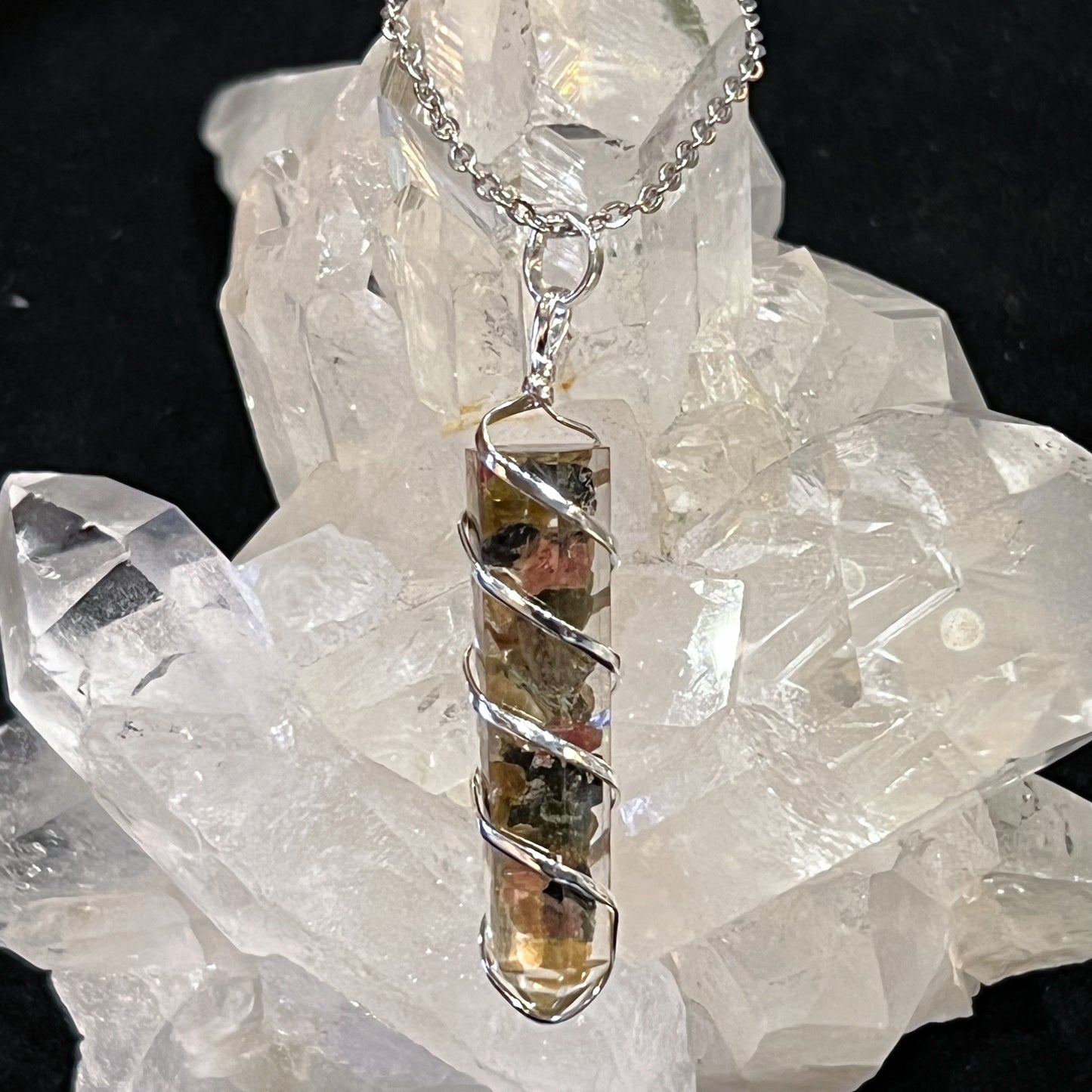 Multi-Tourmaline Orgonite Necklace