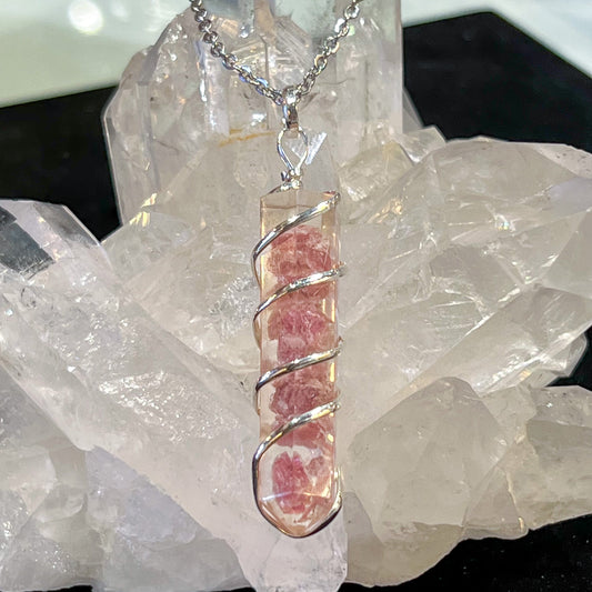 Pink Tourmaline Orgonite Necklace