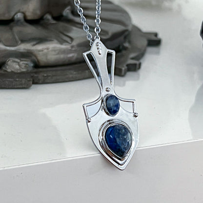 Lapis Metal Point Necklace