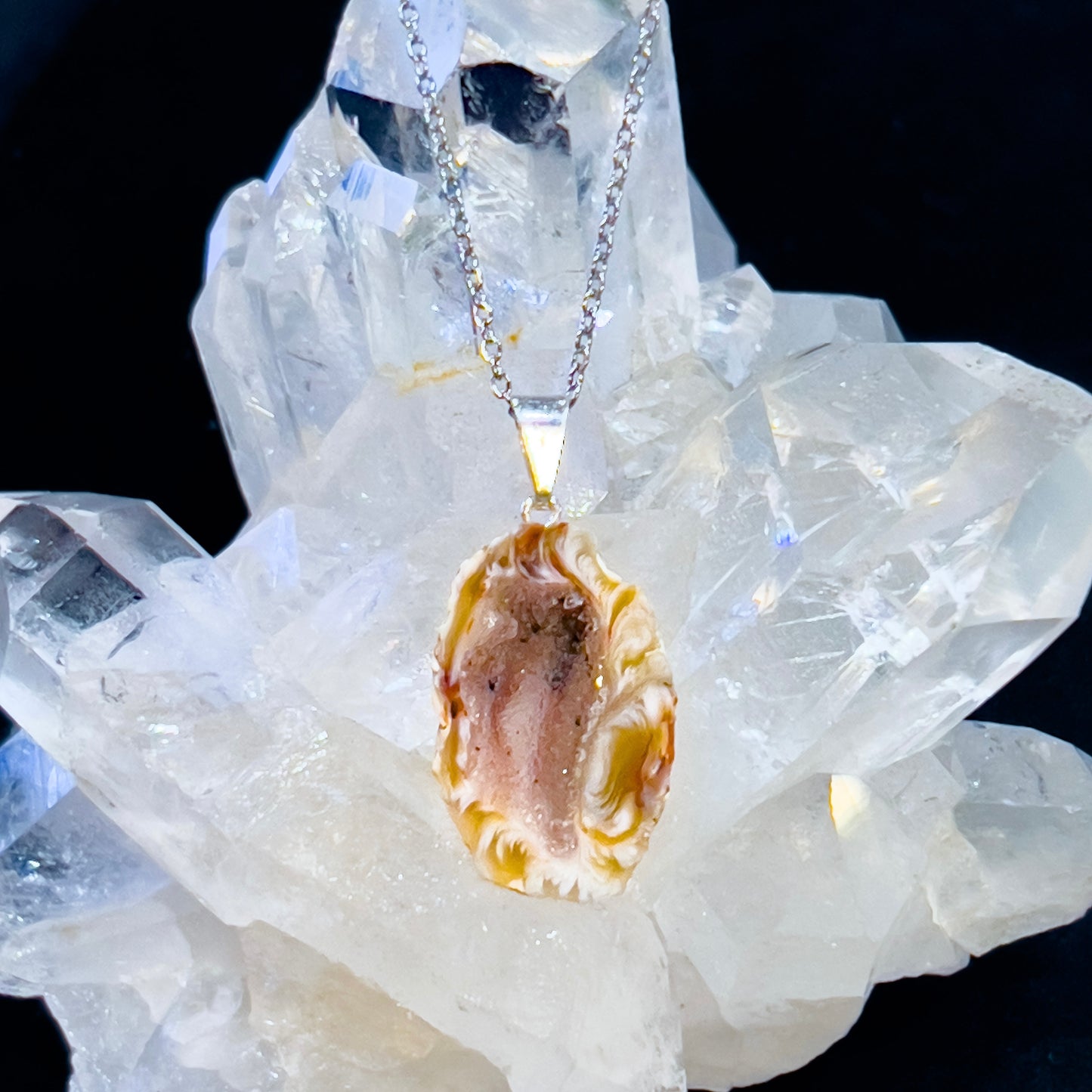 Agate Geode Necklace (#3)