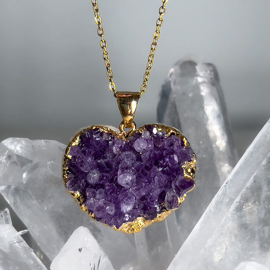Amethyst Heart Necklace (Style 2)