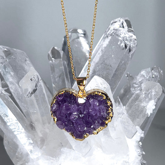 Amethyst Heart Necklace (Style 3)