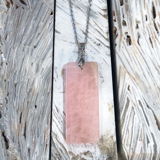 Rose Quartz Flat Necklace