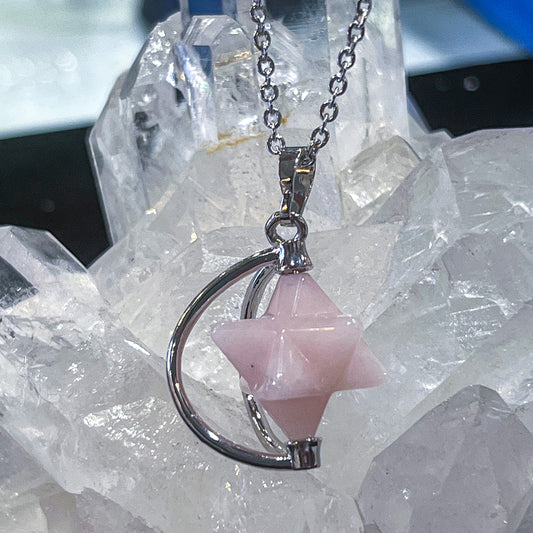 Rose Quartz Merkaba Necklace