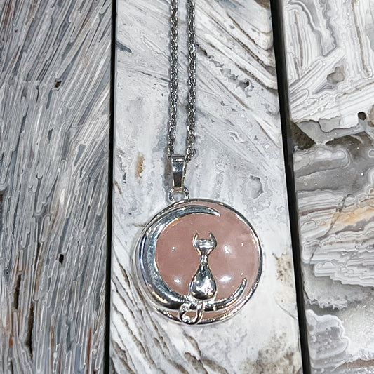 Rose Quartz Cat Necklace