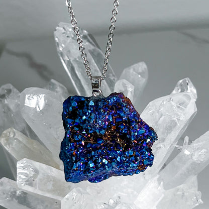 Aura Quartz Geode Necklace (Style 2)