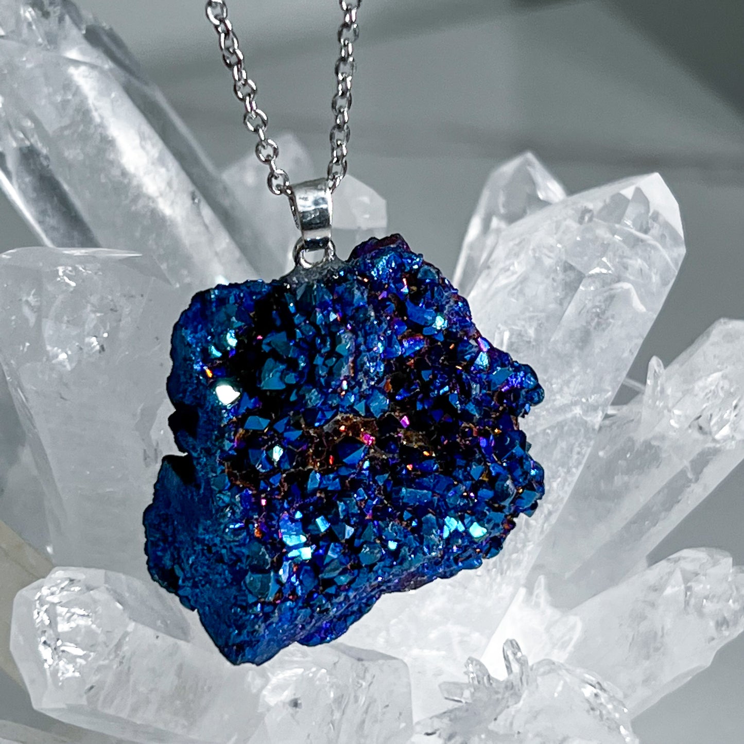 Aura Quartz Geode Necklace (Style 2)