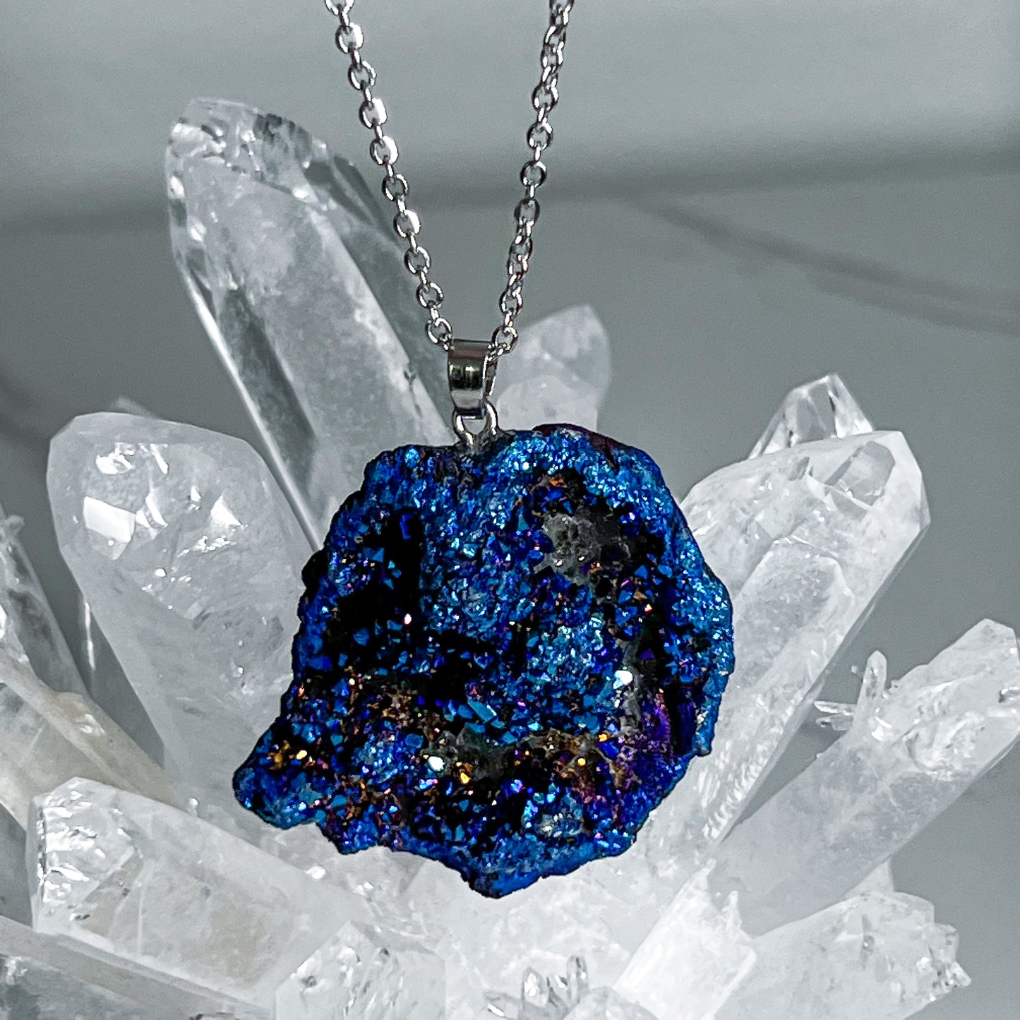 Aura Quartz Geode Necklace (Style 1)