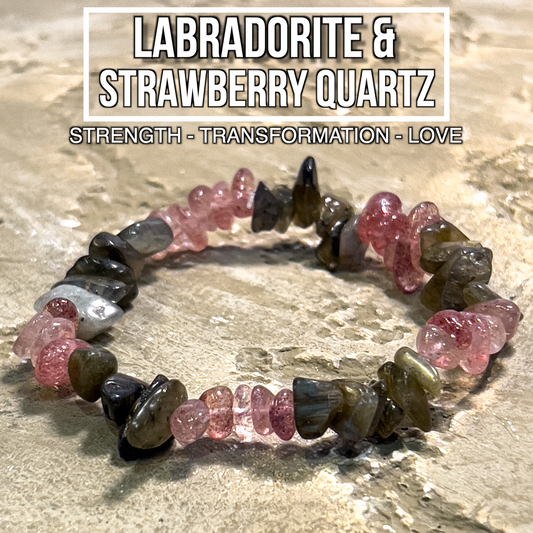 Labradorite & Strawberry Quartz