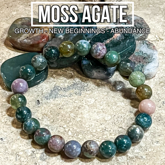 Moss Agate Bracelet 8mm