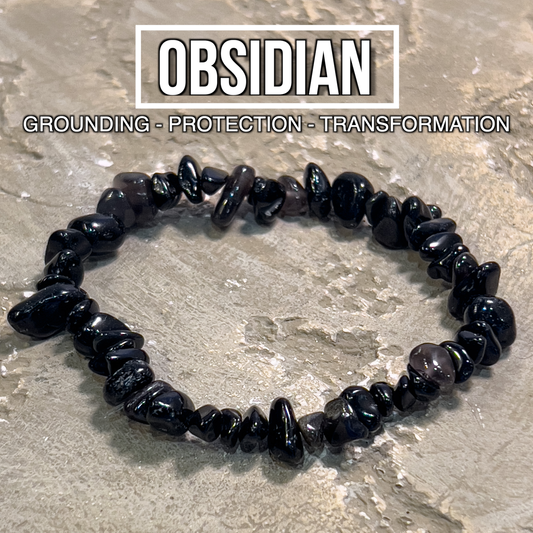 Obsidian Chip Bracelet