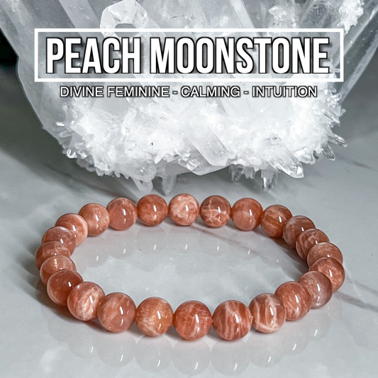 Peach Moonstone Bracelet 8mm