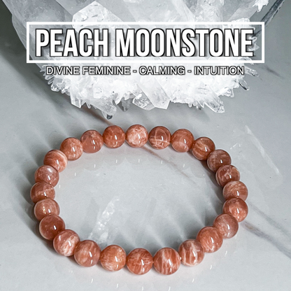 Peach Moonstone Bracelet 8mm