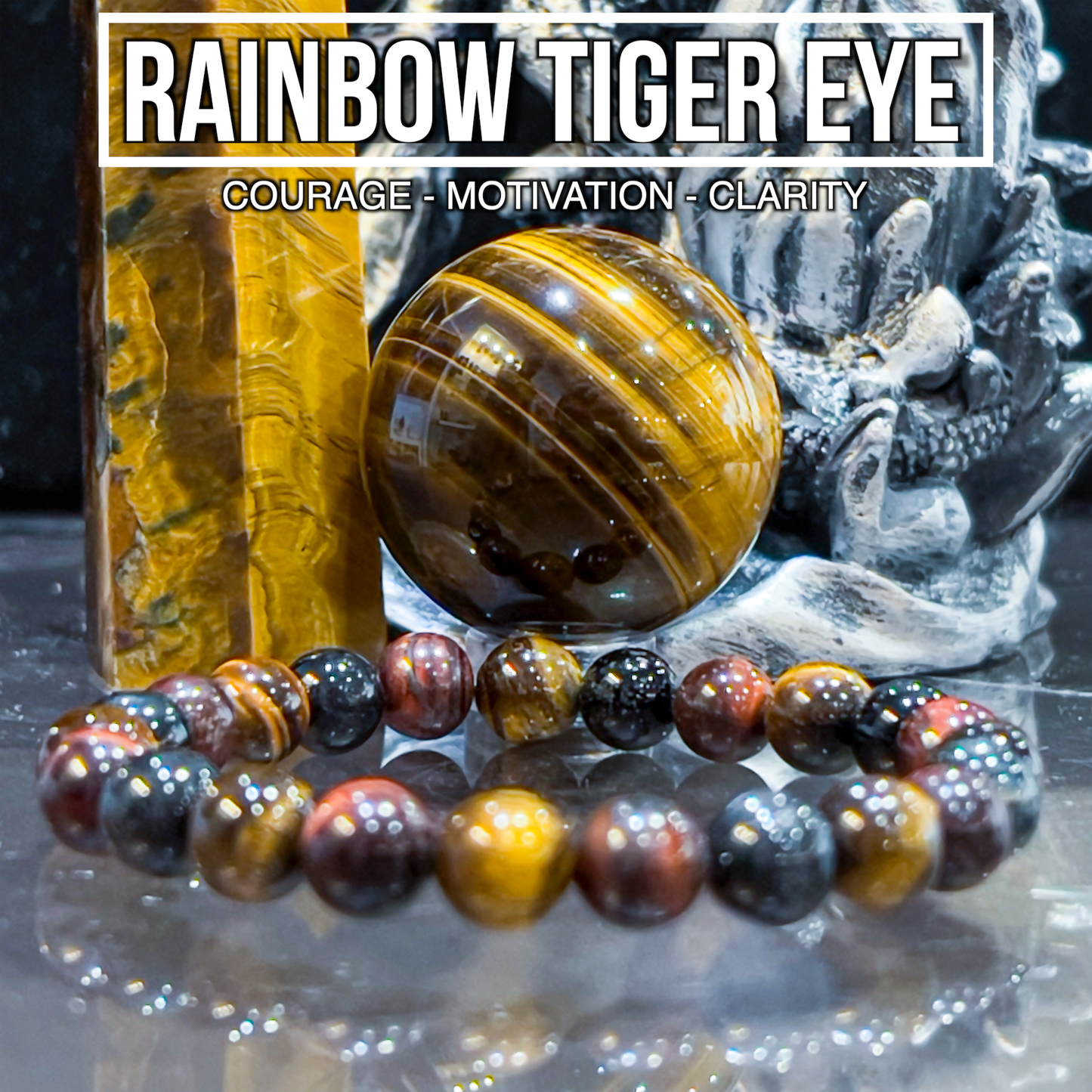 Rainbow Tiger Eye Bracelet 8mm