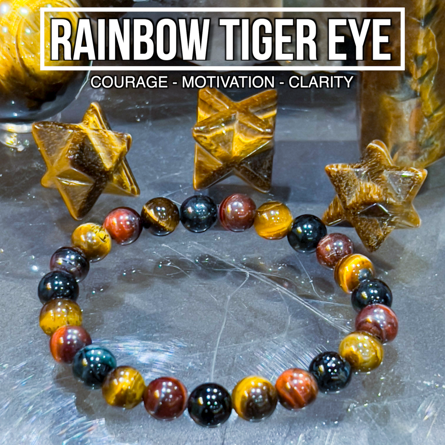 Rainbow Tiger Eye Bracelet 8mm