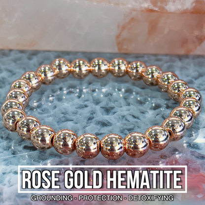 Rose Gold Hematite Bracelet 8mm